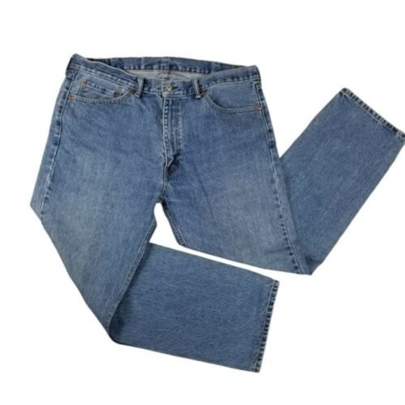 Levis 505 Jeans Sz W40 L32 Straight Medium Blue Wash 100% Cotton (30" inseam) - Picture 3 of 12
